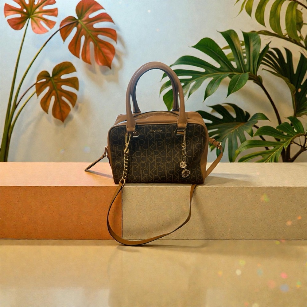 Calvin Klein Collection Brown and Black Satchel